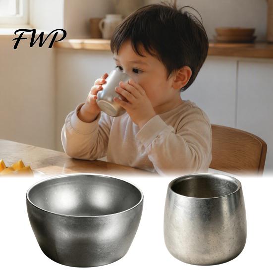 Multipurpose Kitchen Prep Bowls Stainless Steel Cup/Bowl, Industrial Matte Metal Container, Smooth Arc Stackable Food Containers Shatterproof Non-slip