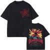 Eddie Munson The Demogorgon Simple 100% Cotton T-shirt with Man Eating Flower Monster Pattern, Gothic Fashion Retro T-shirt