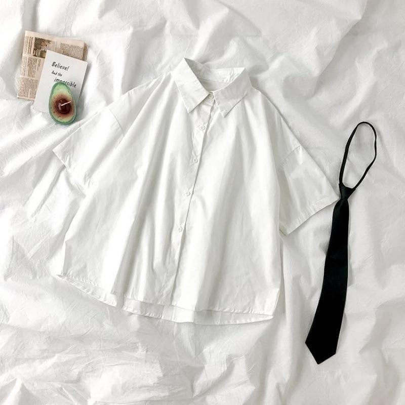 FiveFive Women Korean White Shirts with Tie