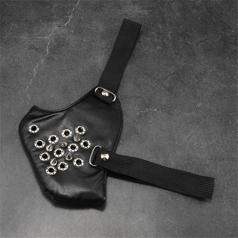 Adjustable Gothic Pointed Face Mask Breathable PU Fabric Metal Frame Perfect For Halloween Festivities Cosplay