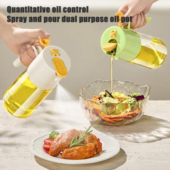 Olive Oil Mist Sprayer 460ml Oil Control Spray Bottle with High-Pressure Nozzle Dual-purpose Kitchen Gadget for Air Fryer Salad Cooking