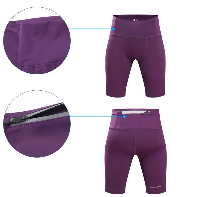 

Мужская поясная сумка Компрессионные шорты Спортивные Беговые Марафонские шорты Влагоотводящие Быстросохнущие Водоотталкивающие Карманные Капри XXL фиолетовый