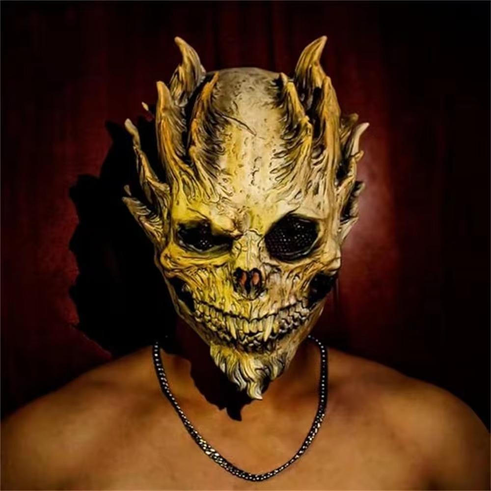 Latex Skeleton Demon Masks Realistic Halloween Cosplay Costume Props