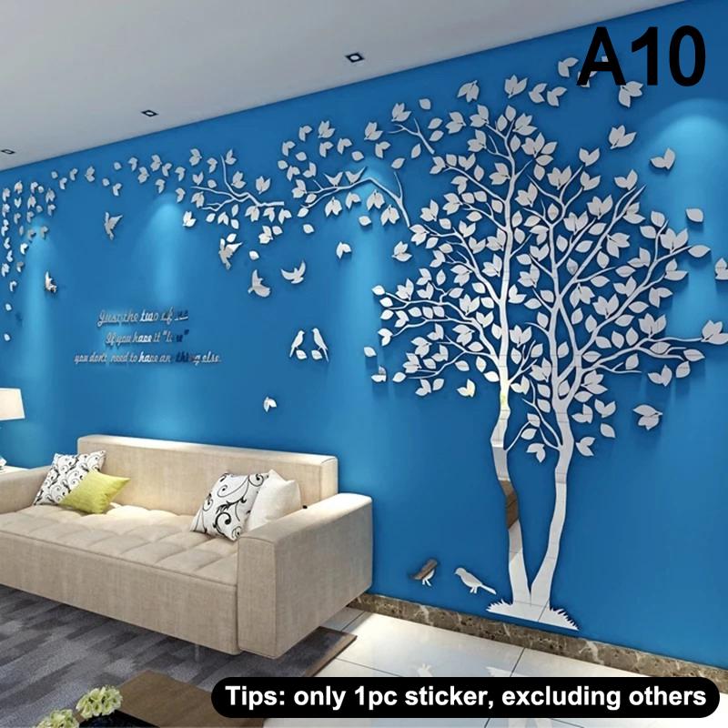 

3D Акриловые Наклейки на Стену в Виде Дерева Самоклеящиеся Домашний Фон Наклейка на Стену Наклейки на Стену Домашнее Украшение, Обои для Спальни