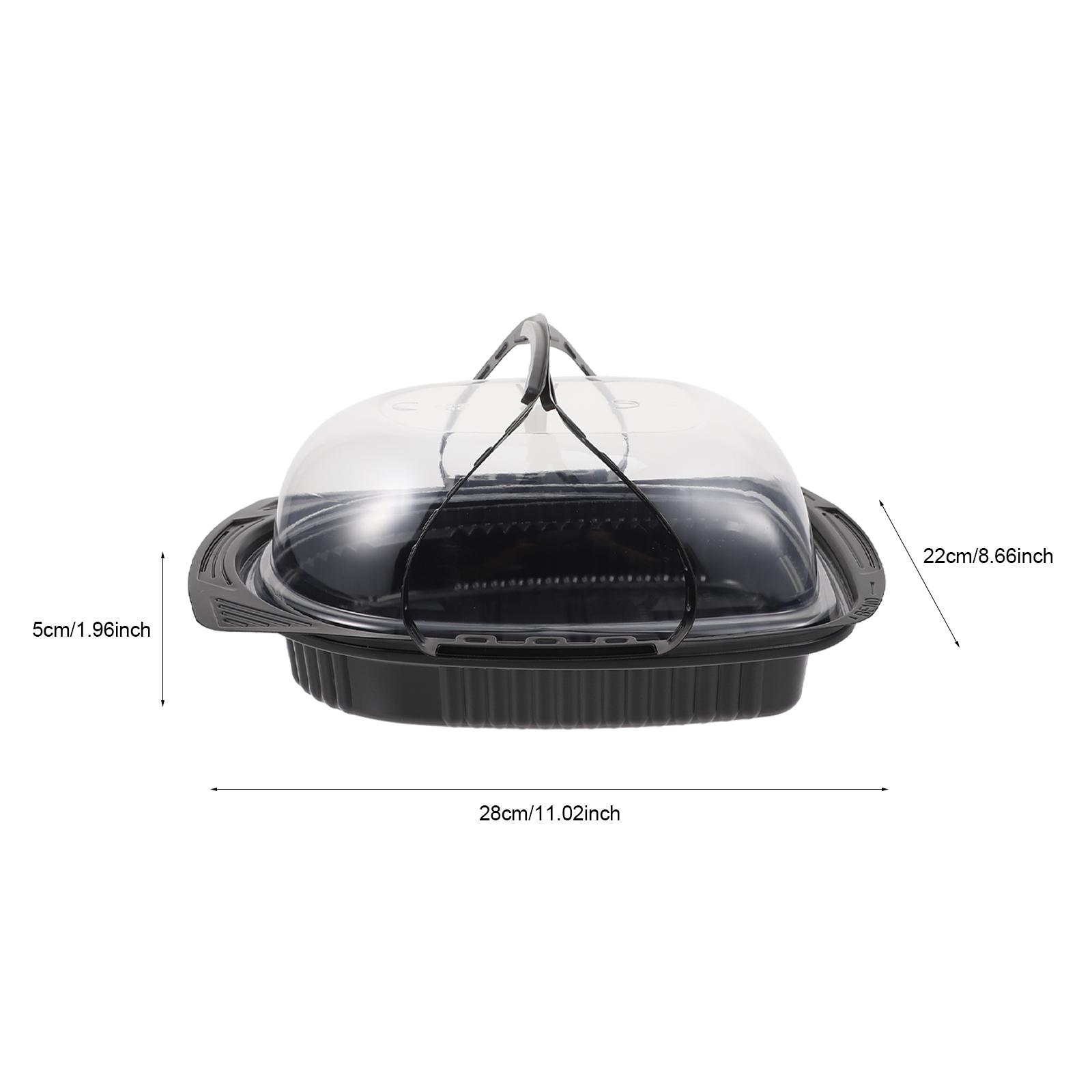 10Pcs Disposable Food Boxes Clear Lid Heat Resistant Takeaway Containers Large Capacity Sealed Food Packaging Boxes for Roast