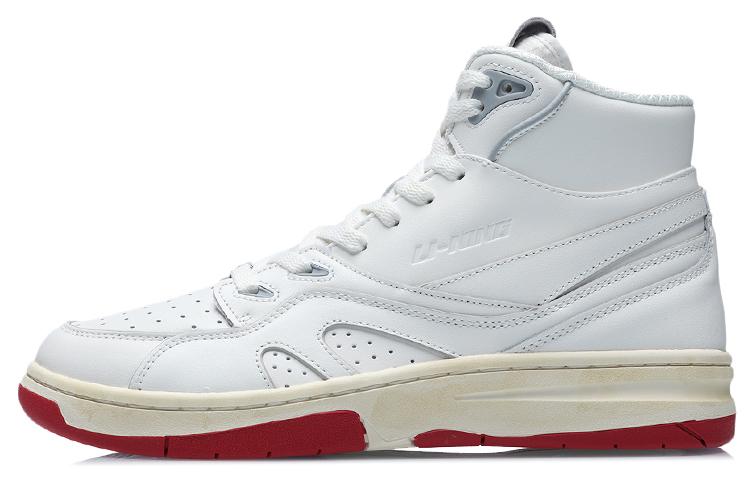 Li Ning 937 Vintage Basketball Shoes Unisex High Top Ecru AGBR033-1 45