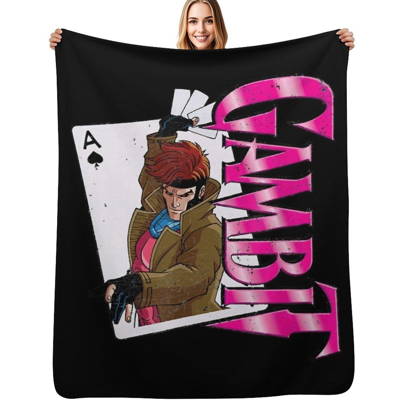 S Men Gambi Card Retro Throw Blanket Fuzzy Plush Throw Blanket for Sofa Chair Size: 75*100cm, Weight: 230 GSM