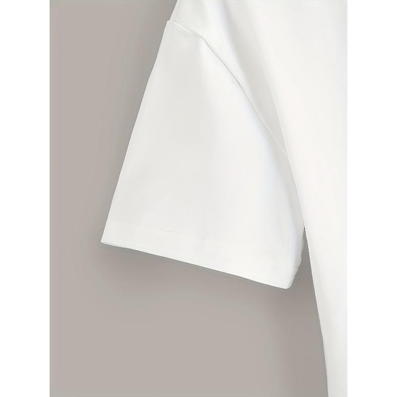 European Size Women's Casual Short Sleeve T-Shirt with Witch on Broomstick & Bats Print, Contrast Color Block Design, Round Neck, Machine Washable