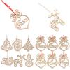 6pcs Decoration Christmas Wooden Pendants Xmas Tree Hanging Pendant Diy Ornament