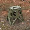 Compact Outdoor Folding Chair with Bucket Holder - Portable Stool for Camping, Fishing, and Queuing