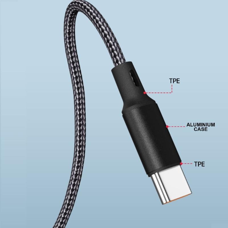Type C To USB 5Pin and Type C Splitter Cord 27W 1 To 2 Male Connectors Fast Charging Cable Wire for Multiple Devices