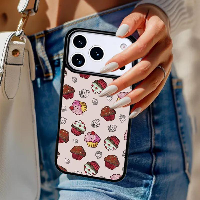 Cupcake Cartoon Pattern Phone Case For iPhone 17 Air 14 15 13 12 Max Cover For Apple 14 15 16 16e 11 Pro Max Plus Coque