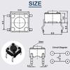 DAOKAI 100 STÜCK Taktiler Takt Druckknopf 4 Pin 6x6x4,3mm Vertikaler Momentaner Schalter Miniatur-Druckknopfschalter Schwarz Elektronisches Bauelement Panel PCB