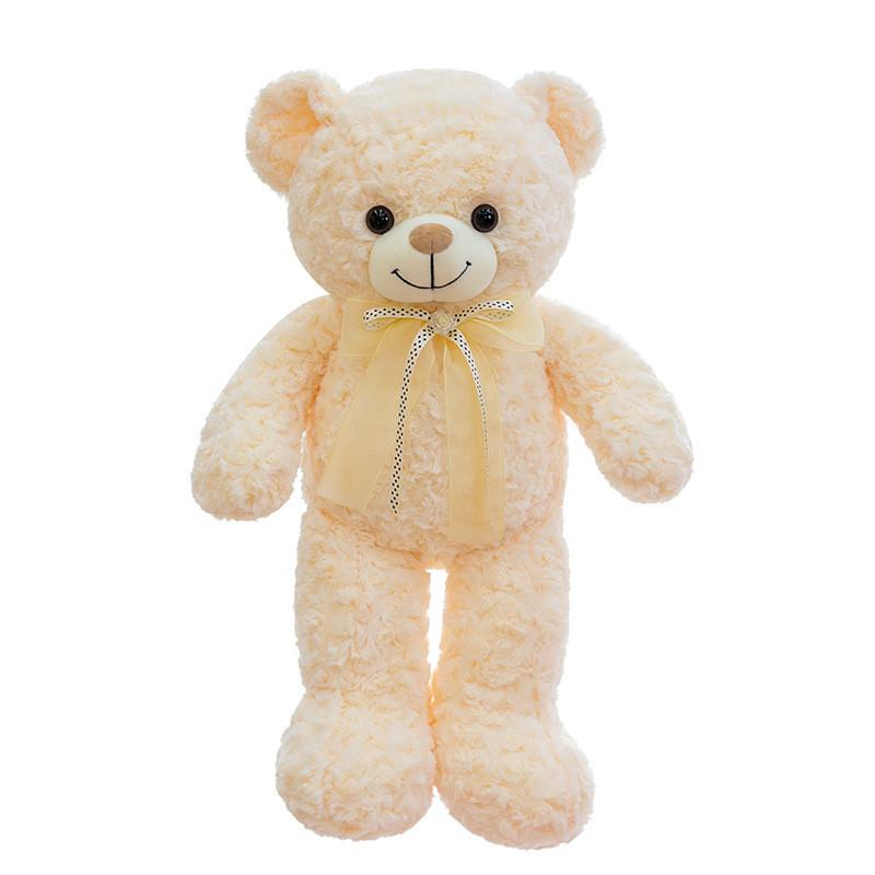 Muñeco de Peluche Oso con Cinta de Rosa Romántica Relleno de Algodón PP Para Regalo y Coleccionistas