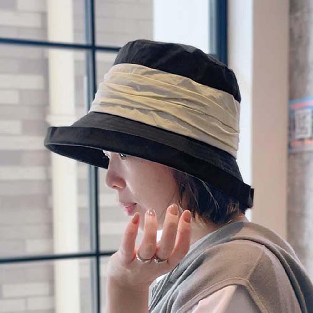 Pleasantly Cool Foldable Basin Hat Windproof Rope Fisherman Cap Soft Sunshade Bucket Hat  Women