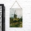 Vintage Windmill Rural Landscape Metal Wall Art European Country Decorative Painting for Living Room Bedroom
