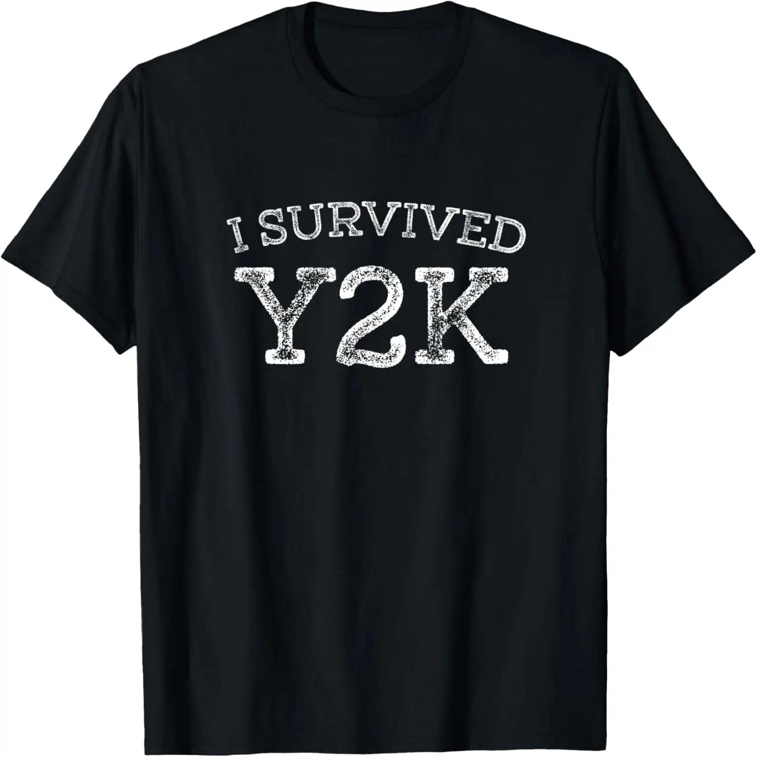 I Survived Y2K Survivor Year 2000 Funny Graphic T Shirt T-Shirt S