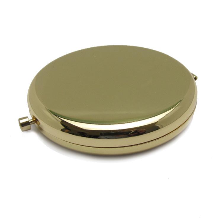 Quality Assurance Lighted Double-sided Stainless Iron Custom Logo Pocket Makeup Mirror