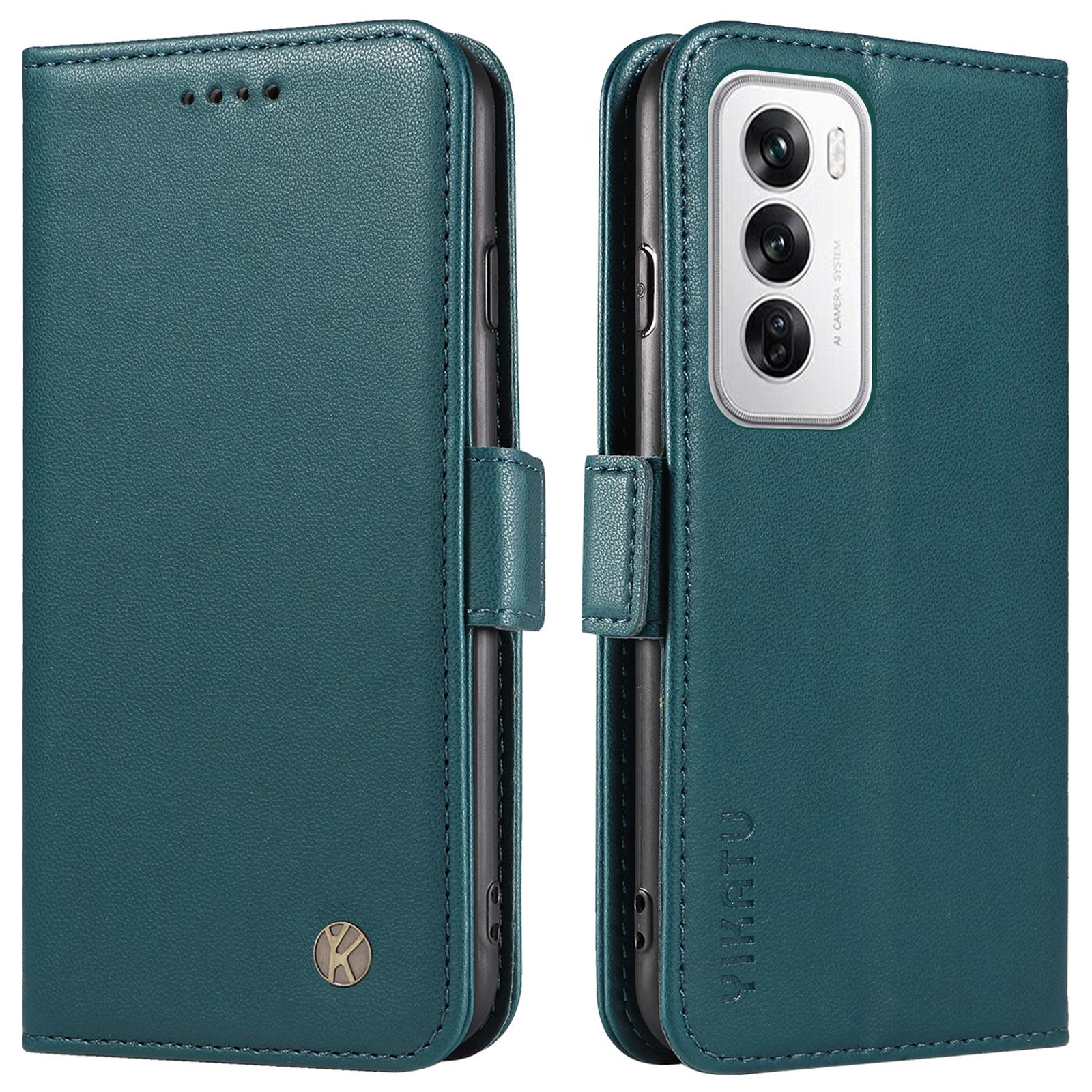 

For Oppo Reno12 5G (Global) Case Magnetic Side Clasps Leather Wallet Phone Cover Blue