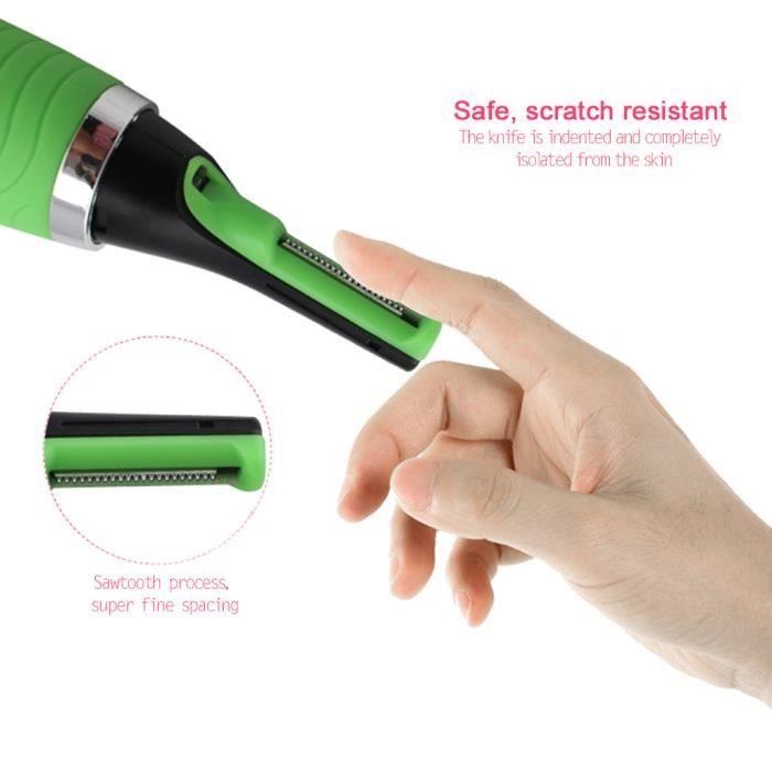 Nose and Ear Trimmer J-AA - Nose Hair Remover with LED Light - Electric Razor for Men and Women - Green