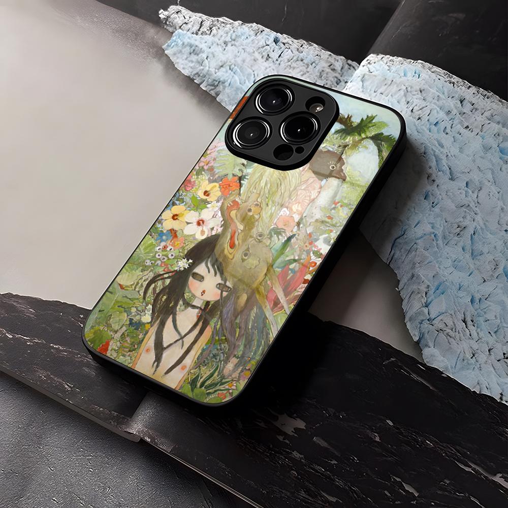 Aya Takano Paintings Phone Case Tempered Glass For IPhone 16 17 13 14 12 15 11 Pro Max Plus Mini X XR SE2020 Coque