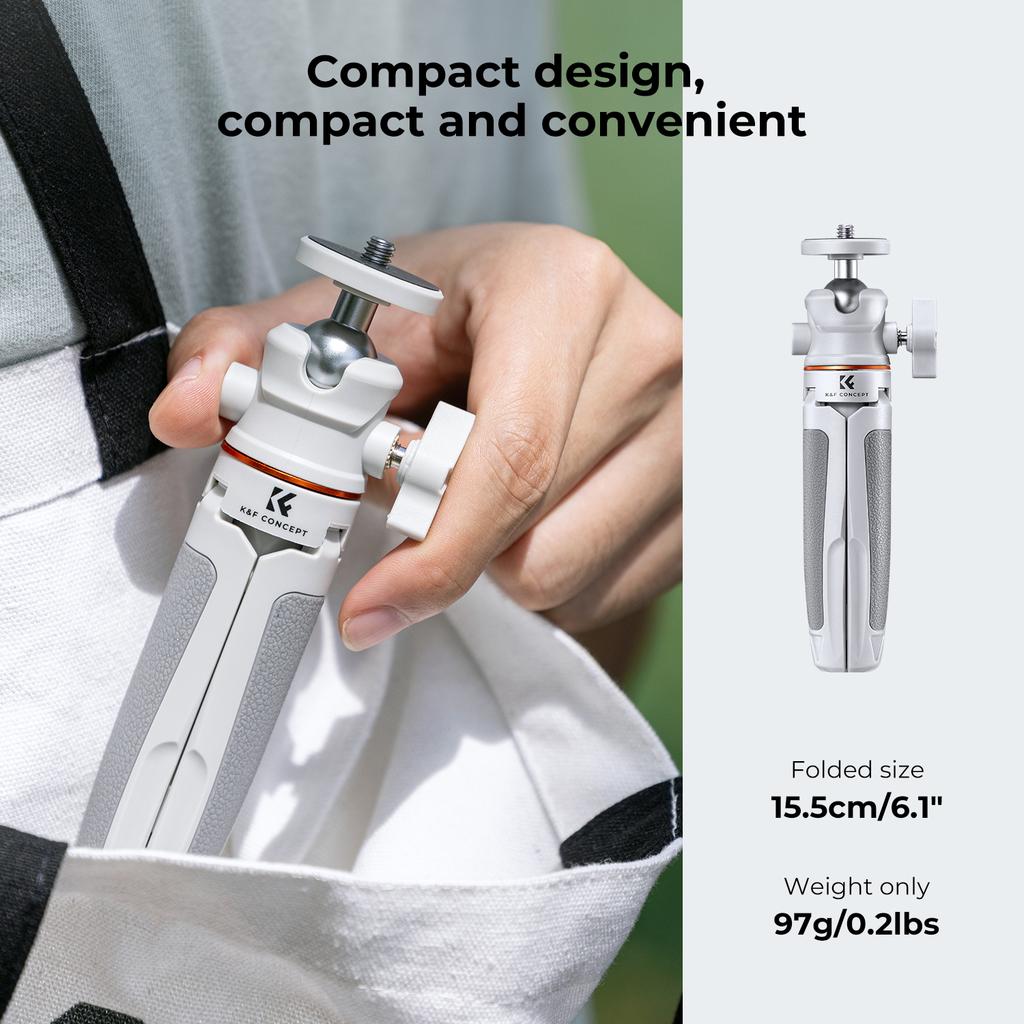 K&F CONCEPT Cell Phone Tripod MS02 13.4''/34cm Bluetooth Selfie Stick for iPhone DSLR Camera Live Streaming Selfie Stick Stands