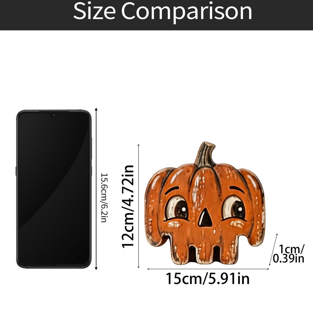 Halloween Wooden Decor, 2D Vintage Distressed Set of 6 for Shelf Mantel Tabletop