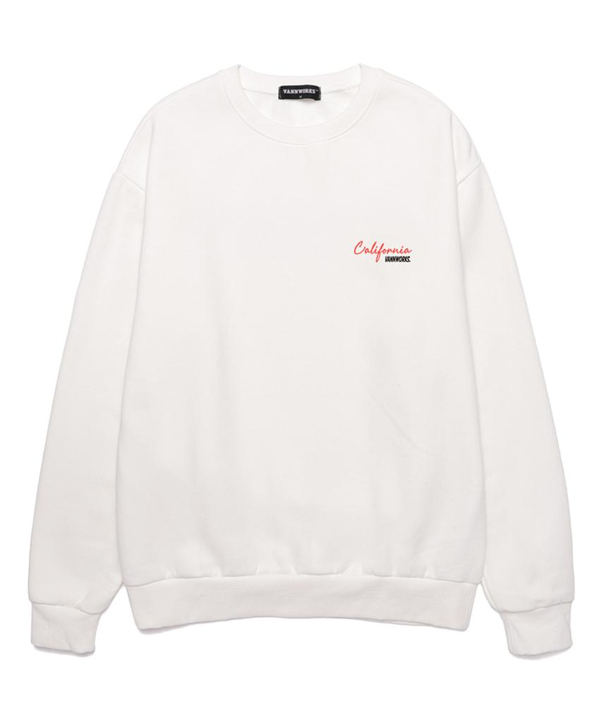 VANNWORKS Long Beach California Oversized Sweatshirt (Vls0008) White (Type A)