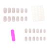 Nuovo 24 Pezzi Primavera ed Estate Polvere Nuda Bordo Bianco Manicure Francese Vento Delicato Semplice Media e Lunga Quadrata Indossare Armatura
