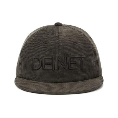 DEINET DEINET CORDUROY LOGO CAP IN BRAUN