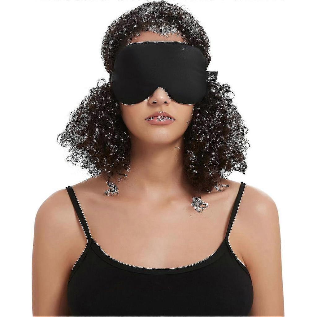 Last Frontier Bear Sleep Mask Silk Cool No Pressure Eye Donuts Contour Handmade Upgrade Over Conventional Flat Black Gift Ready Packaging)-xin