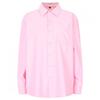 Shop Unisex Collar Neck Loose Fit Oxford Long Sleeve Shirt Pink Int Wbl 20548