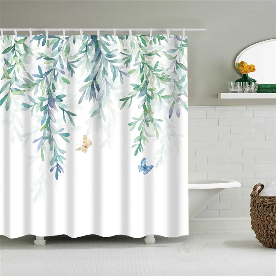 Flower Dandelion Red Rose Small Fresh Shower Curtains Bathroom Curtain Set Frabic Waterproof Polyester Bathroom Decor With Hooks