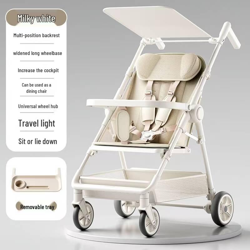 Compact Foldable Baby Stroller: Lightweight, One-Button Fold for Travel and Commuting