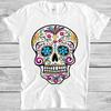 Camiseta Caveira de Açúcar Arte Calavera Mandala Presente Engraçado Legal Camiseta M197