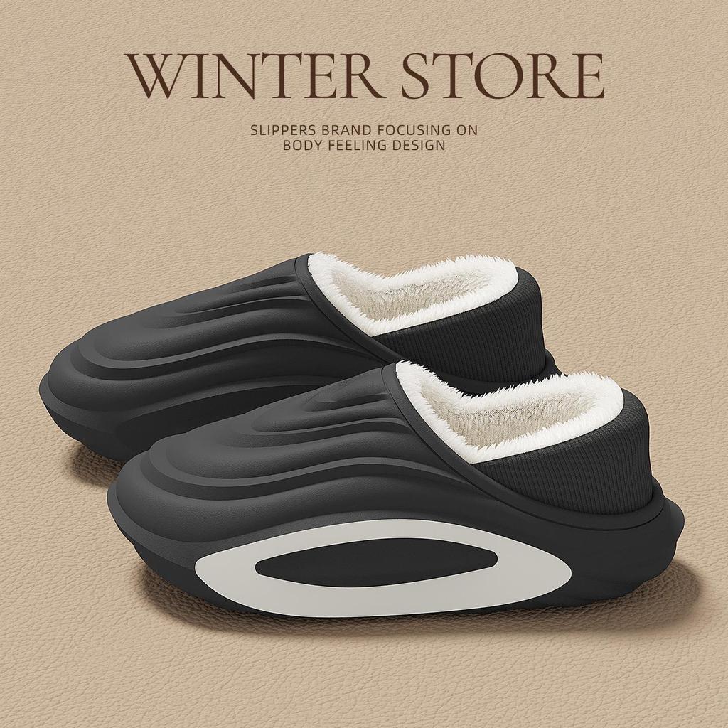 Men's & Women's Waterproof Winter Slippers: Indoor/Outdoor Non-Slip, Plush-lined, Thick Sole