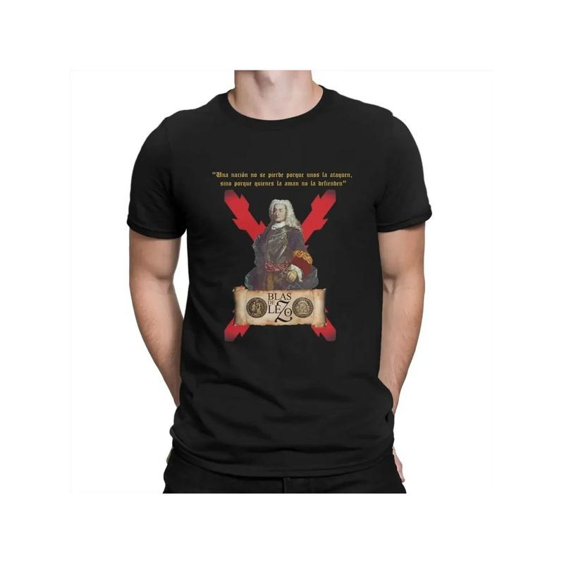 Blas De Lezo Spanish Pirate History T-Shirt - 100% Cotton Crewneck Streetwear Tee Suitable for Men & Women, Unisex Casual Black Shirt with Blas De