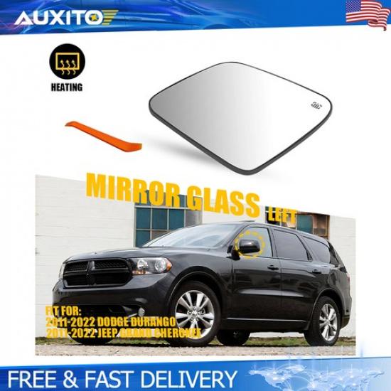 For Jeep Grand Cherokee 2011- Left Heated Side Mirror Glass Dodge Durango