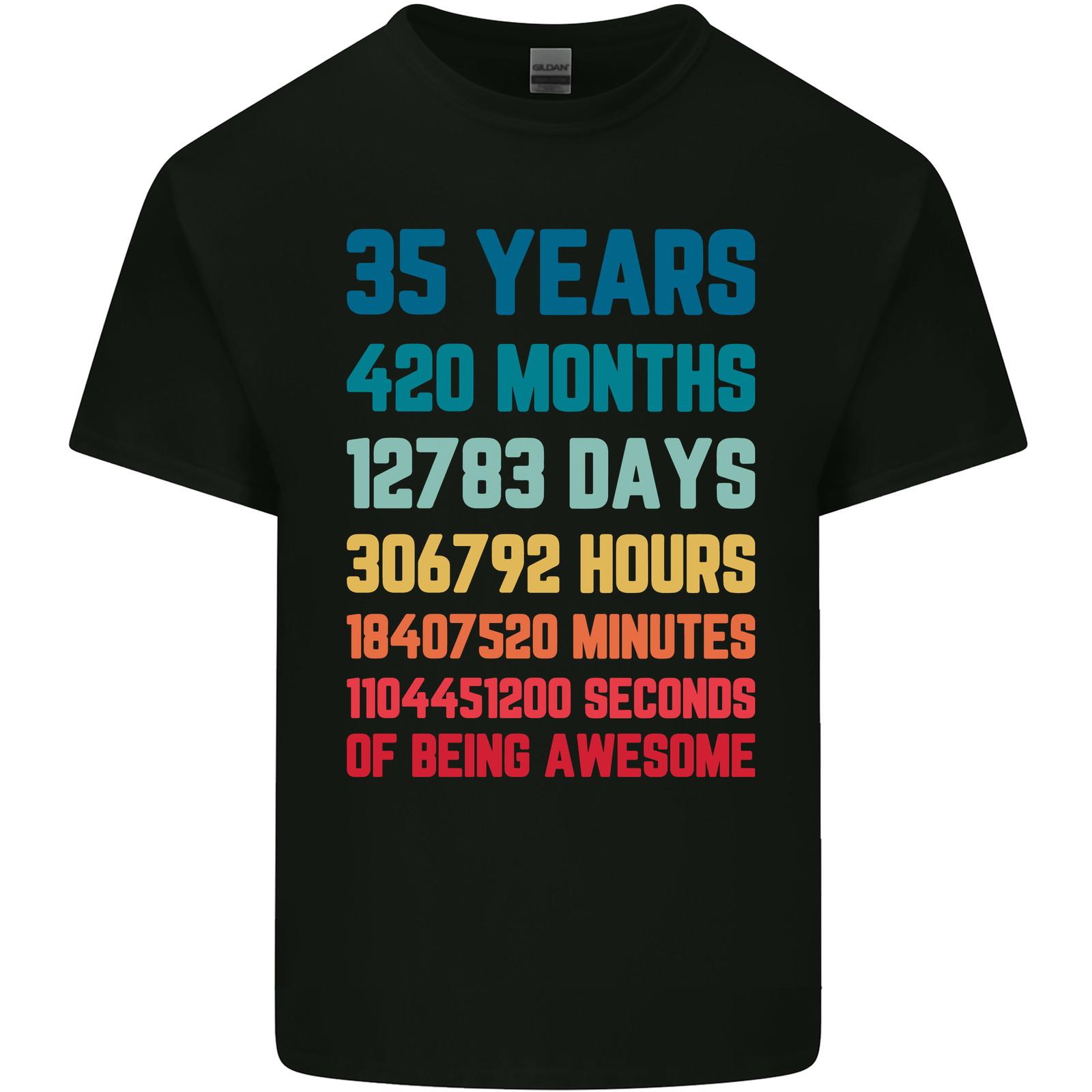 

35th Birthday 35 Year Old Mens Light Cotton T-Shirt Mens Womens Tees Top XL