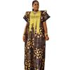 African Plus Size Embroidered Print Long Dress for Women