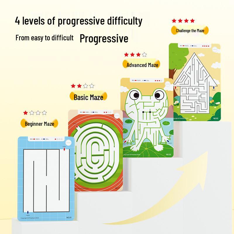 Pinwheel Maze Training Book: Spot Differences & Pen Control Games for Kids