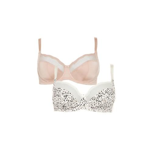 Gorgeous Womens/Ladies Geo Animal Print Non-Padded Bra (Pack of 2)
