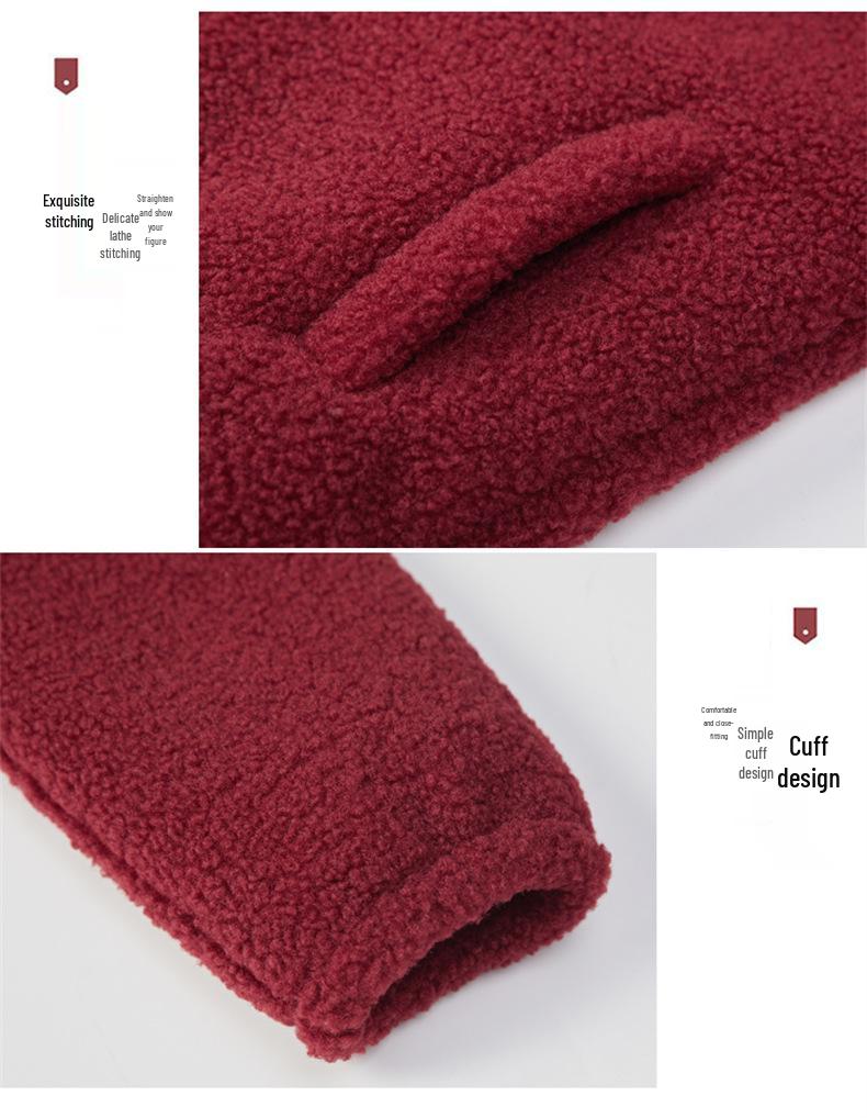 Autumn/Winter Cotton Padded Fleece Jacket for Middle-Aged & Elderly: Cozy Lamb Wool Coat for Grandparents