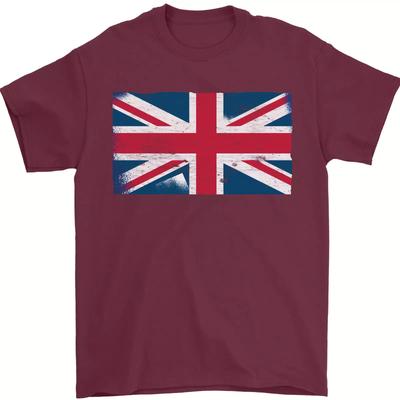 Used Look Union Jack Flagge Großbritannien Herren T-Shirt 100% Baumwolle