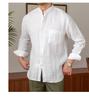Men's Long-Sleeve Linen Henley Shirt - Casual, Breathable, Versatile for Commuting or Vacation