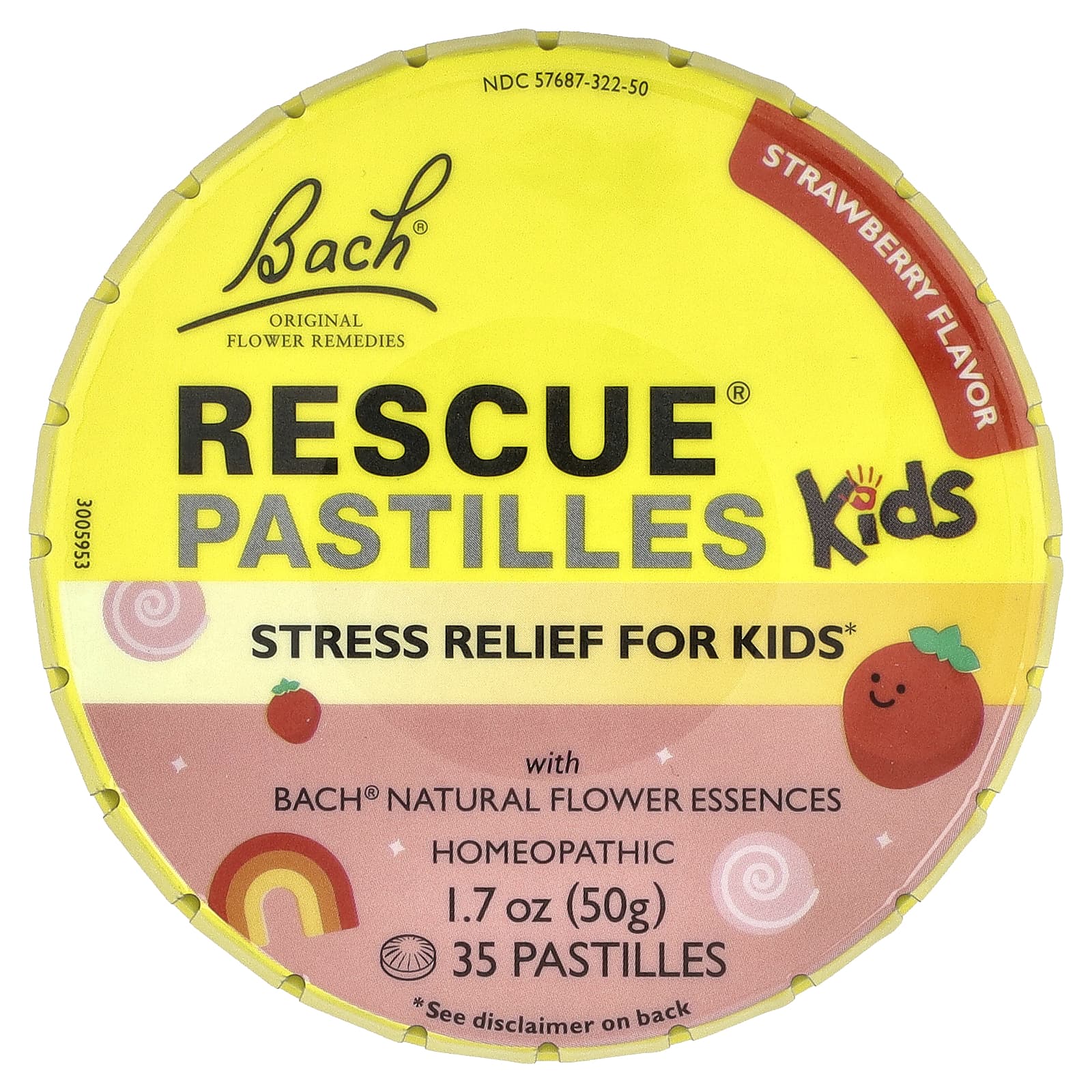 

Bach, Rescue® Tablets for Children, Stress Relief, Strawberry, 35 Tablets, 50 g (1.7 oz)