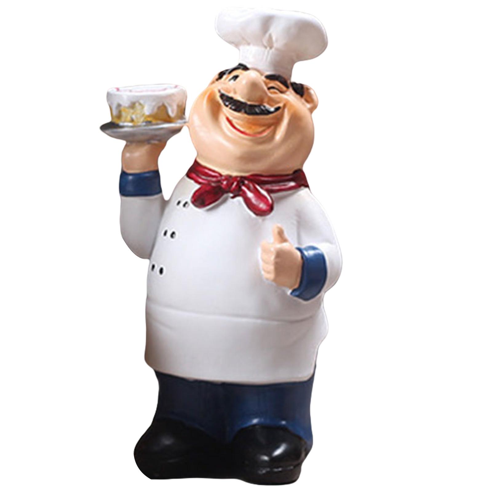 

Handmade Cook Figurine Sculpture Resin Statue Perfectly For Kitchen And Dining Room Decoration