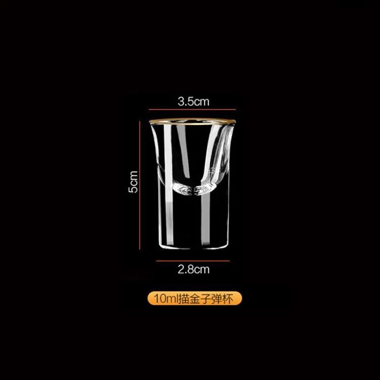 24K Gold Leaf Lead-Free Crystal Small Shot Glass Luxury Golden Goblet Cup For Vodka Spirits Wine 5-100ml