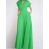European and American Loose Fashion Short Sleeve V-neck Solid Wide Leg Jumpsuit V-Neck Wide Leg Jumpsuit