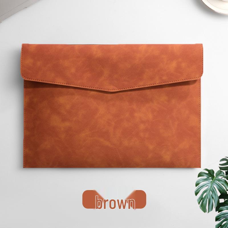 Thickened Waterproof A4 Leather File Folder with Snap Button & Customizable Logo